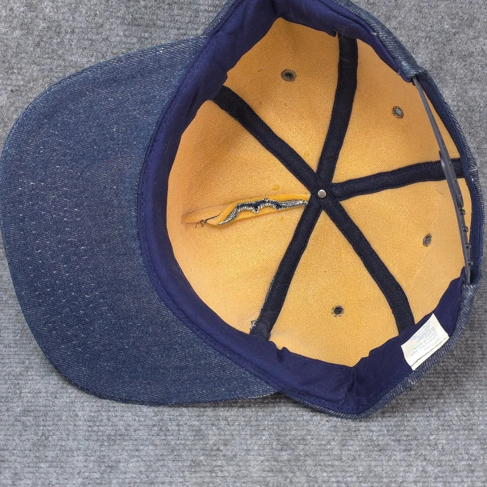 Vintage Alaska Canada Highway Hat Cap Snapback‎ Blue Denim Foam 50th Anniversary